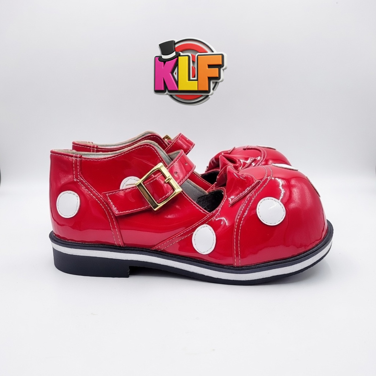 Zapatos para Payasa Escolares rojos con bolitas blancas - Imagen 3