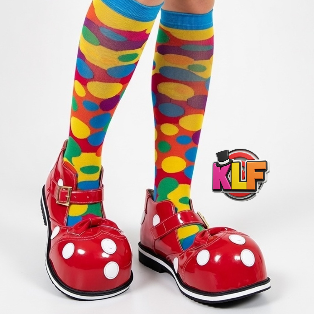 Zapatos para Payasa Escolares rojos con bolitas blancas