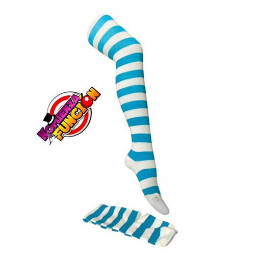 02 Calcetas para Payaso - Azul con Blanco