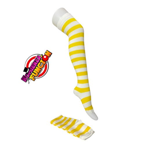 01 Calcetas para Payaso - Amarillo con Blanco