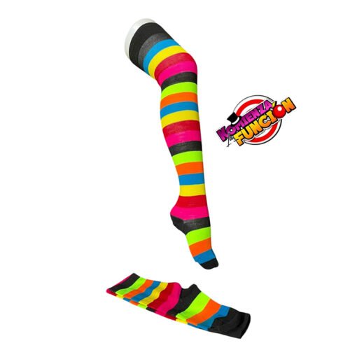 11 Calcetas para Payaso - Multicolor con Negro
