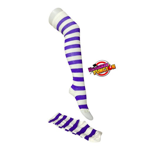 06 Calcetas para Payaso - Morado con Blanco