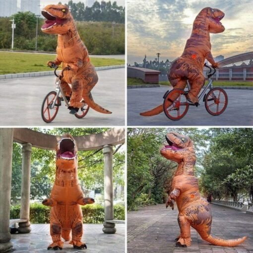 Disfraz inflable Dinosaurio T-Rex café - Imagen 2