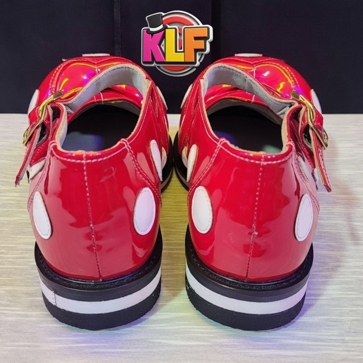 Zapatos para Payasa Escolares rojos con bolitas blancas - Imagen 4