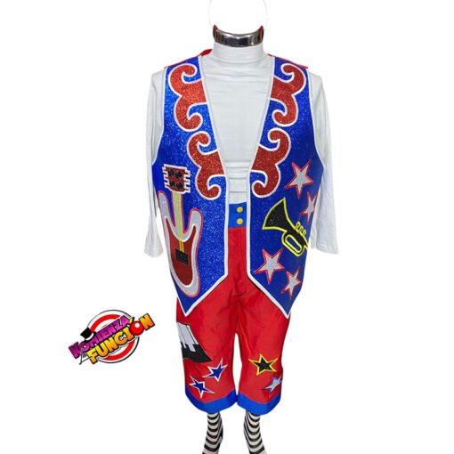 006 Traje para Payaso azul rey con rojo