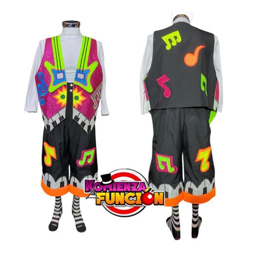 004 Traje para Payaso bordado teclado guitarra - Imagen 2