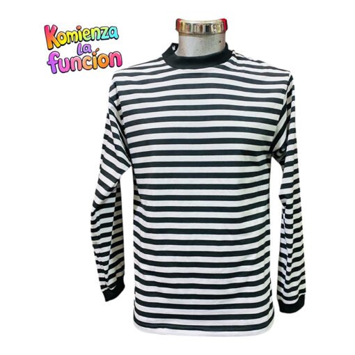 01 Playera de rayas negras con blanco