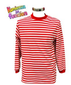02 Playera de rayas rojas con blanco