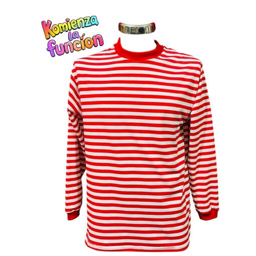 02 Playera de rayas rojas con blanco