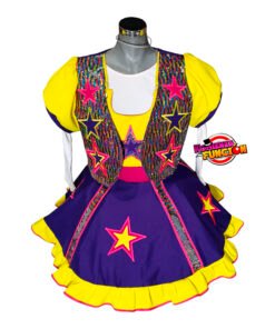 07 TRAJE PARA PAYASA MORADO CON AMARILLO