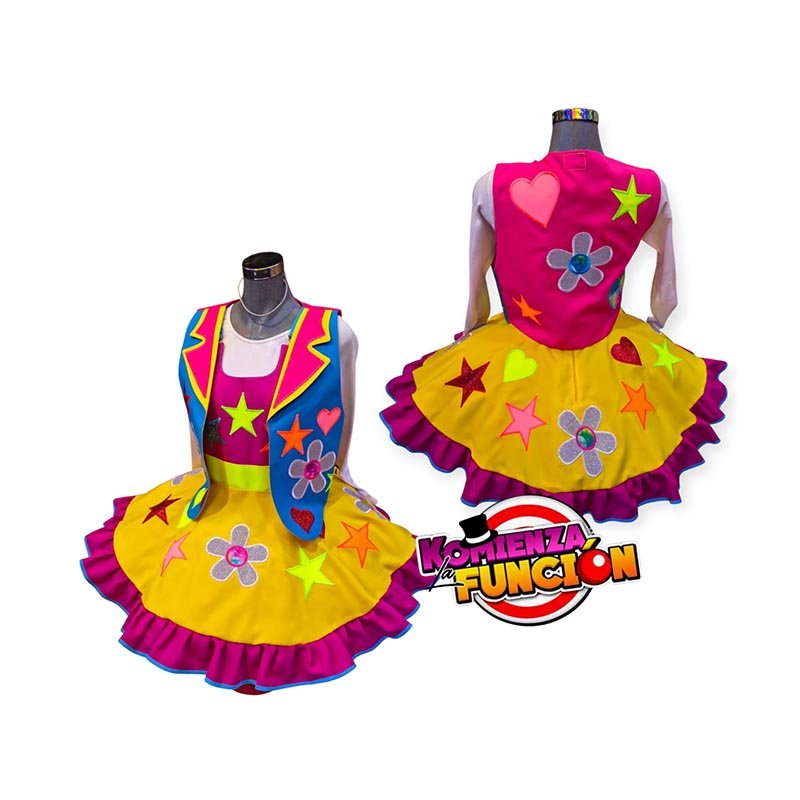 08 TRAJE PARA PAYASA MULTICOLOR - Imagen 2