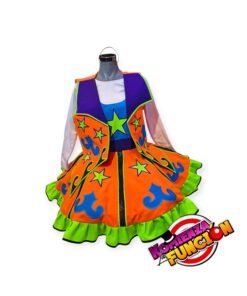 06 TRAJE PARA PAYASA MULTICOLOR NEON
