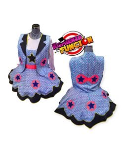 Alternative view of 03 TRAJE PARA PAYASA AZUL, NEGRO Y FIUSHA NEON