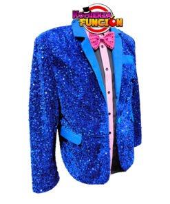 07 Saco de terciopelo azul rey con lentejuelas