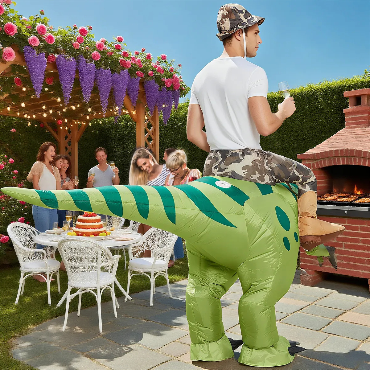 Disfraz Inflable Dinosaurio Montable - Imagen 3