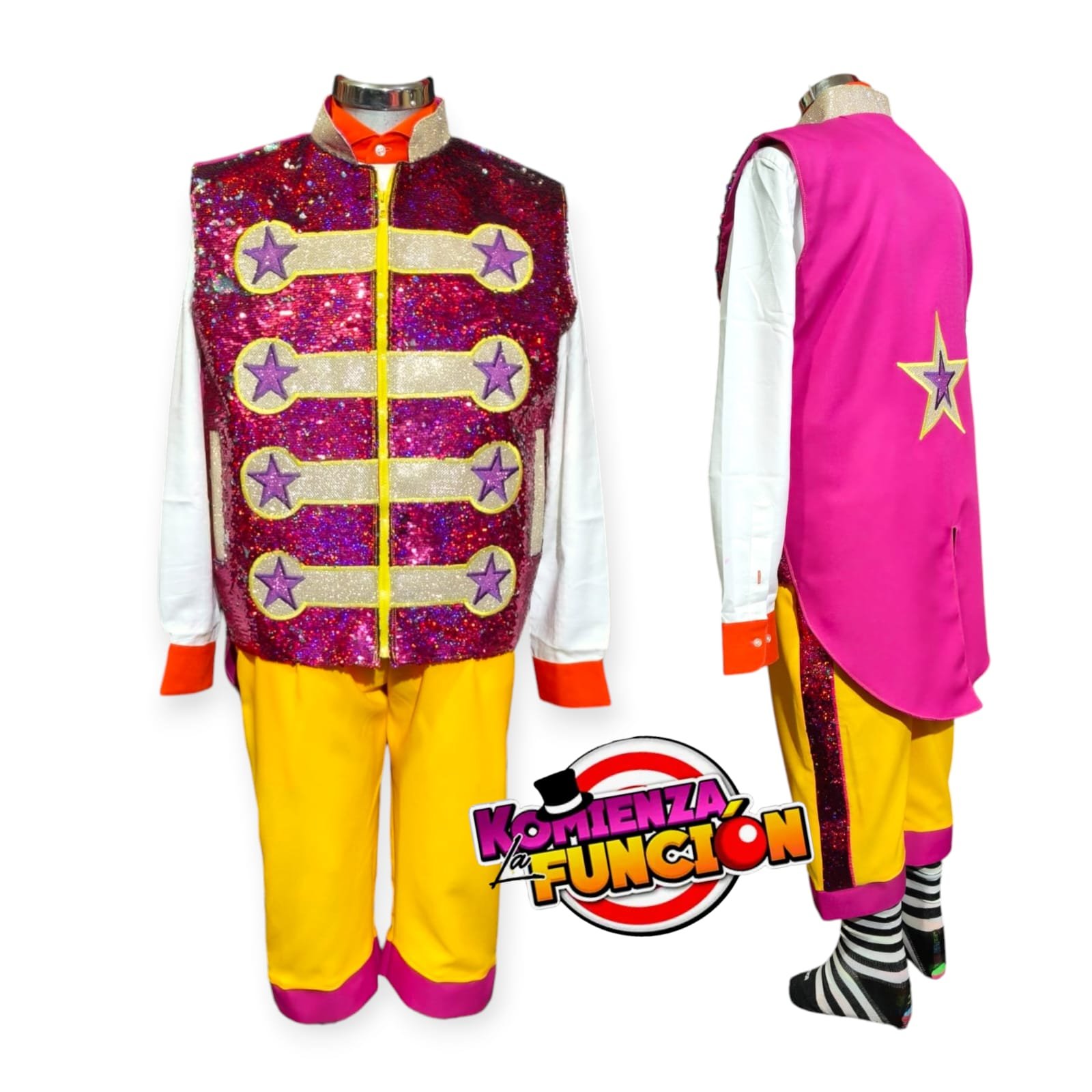 003 Traje para Payaso Lentejuela fiusha - Imagen 2