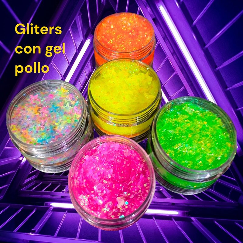 01-Torre Gliters 100 gr con gel neón - Imagen 2